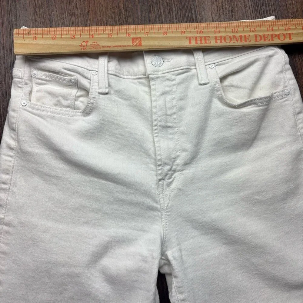 Mother The Rambler Zip Ankle Fairest of Them All Straight Jeans White Size 29 - Picture 7 of 13